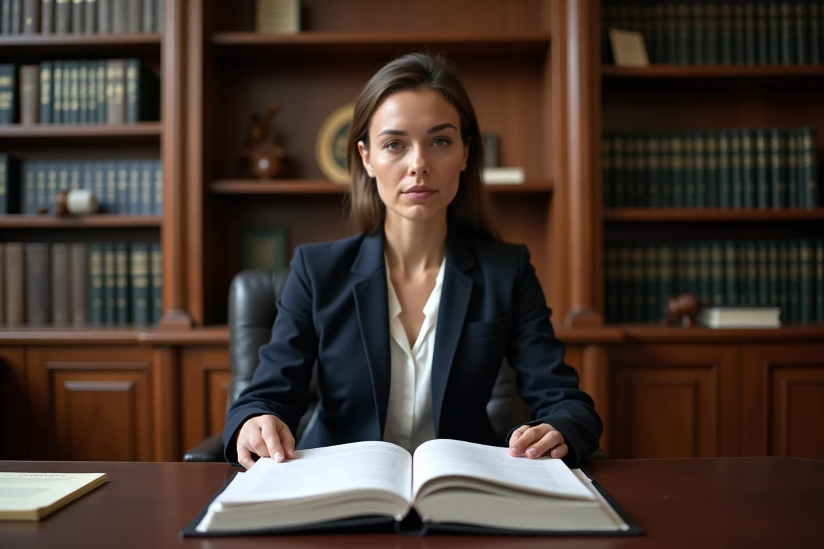 Avocate consultant un dossier de divorce dans un cabinet juridique français