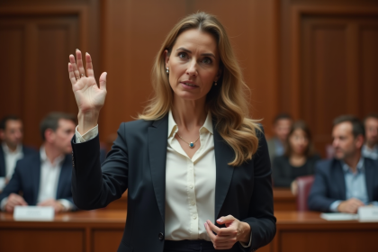 Femme d'affaires attentive lors d'une conférence