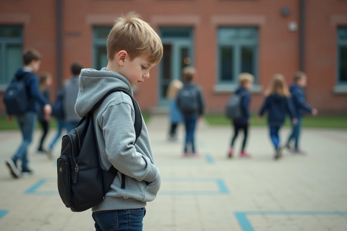 Garçon de 12 ans dans une cour d