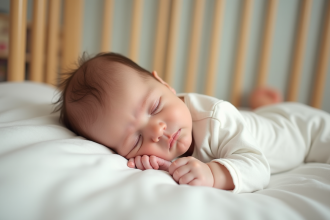 Bébé endormi dans une nurserie douce et chaleureuse