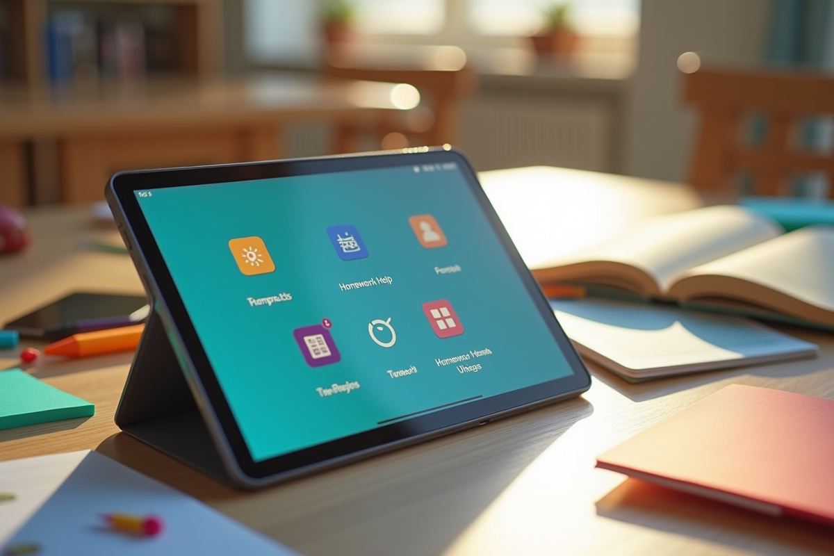 Ecran de tablette avec applications d